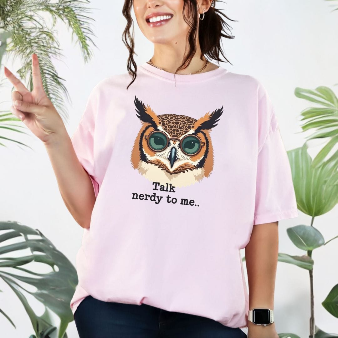 Nerdy Owl, Punny Vintage Style Tee