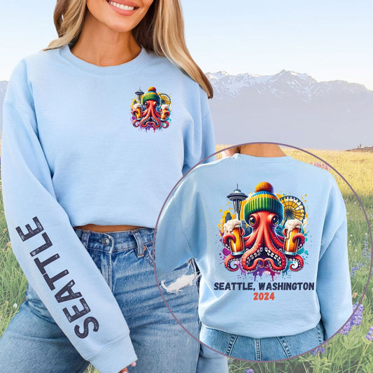 Seattle Octopus PNW Vacation Unisex Sweatshirt