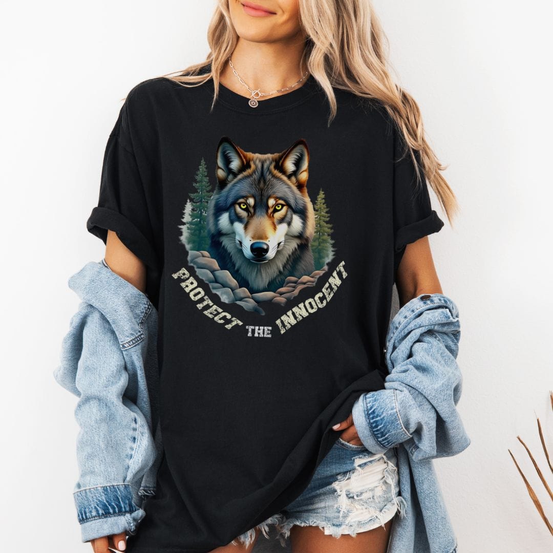 Protect the Innocent, Wolf Vintage Style Tee