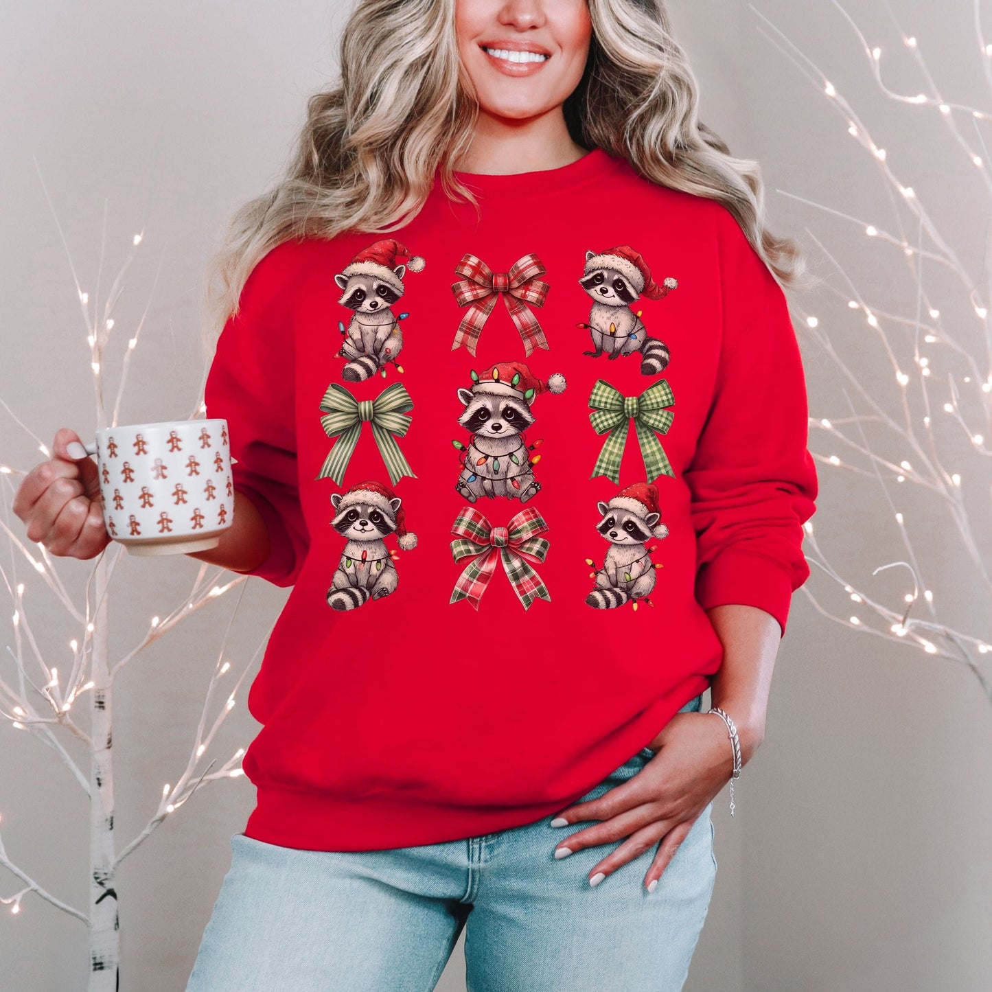 Coquette Racoon Holiday Softstyle Sweatshirt