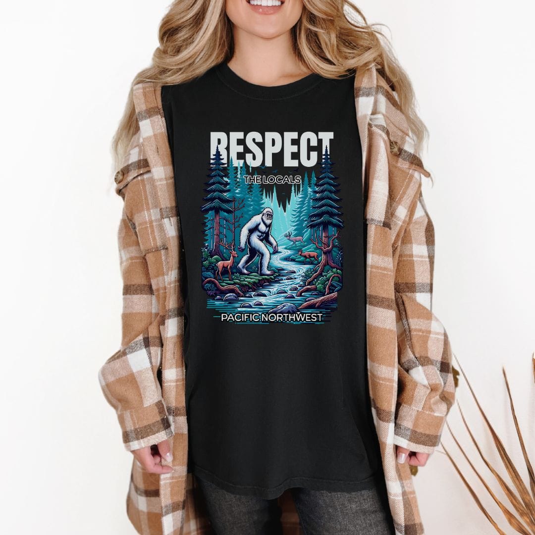 Pacific Northwest Respect the Locals Yeti Vintage Style Tee