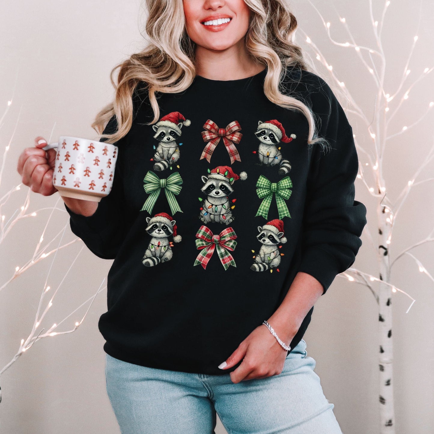 Coquette Racoon Holiday Softstyle Sweatshirt