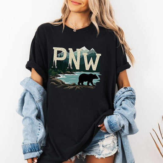 PNW Bear Outdoorsy Vintage Style Tee