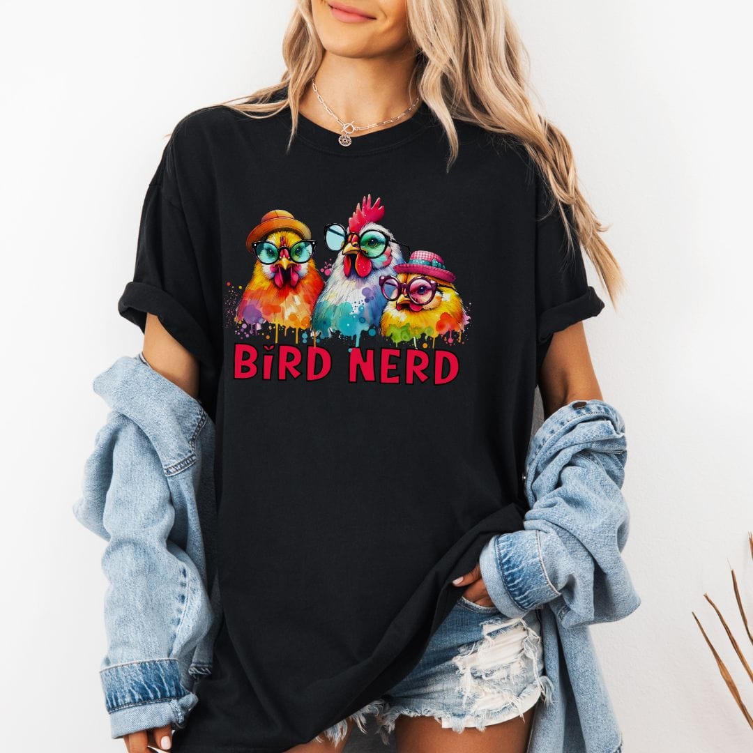 Bird Nerd Chicken Vintage Style Tee