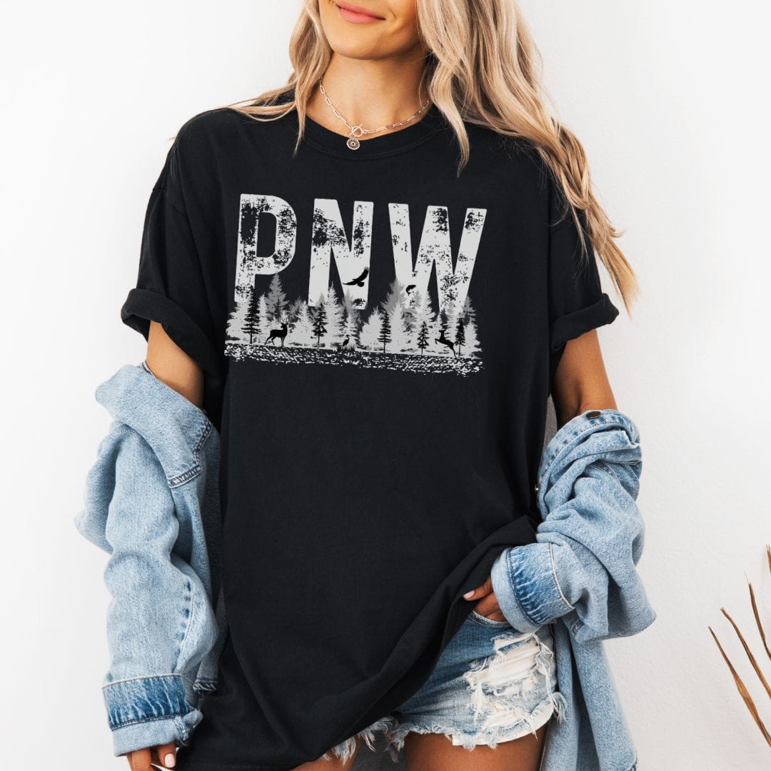 PNW Grunge Letters Vintage Style Tee