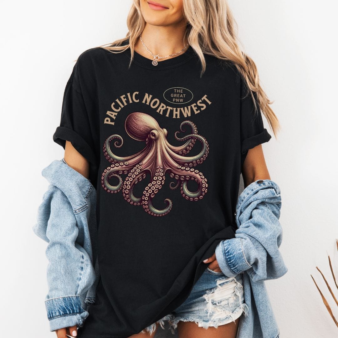 The Great PNW Octopus Vintage Style Tee