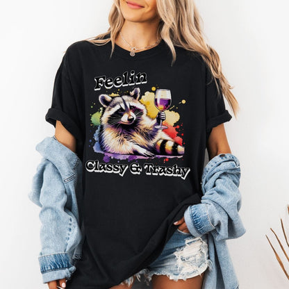 Classy and Trashy Racoon Meme Vintage Style Tee