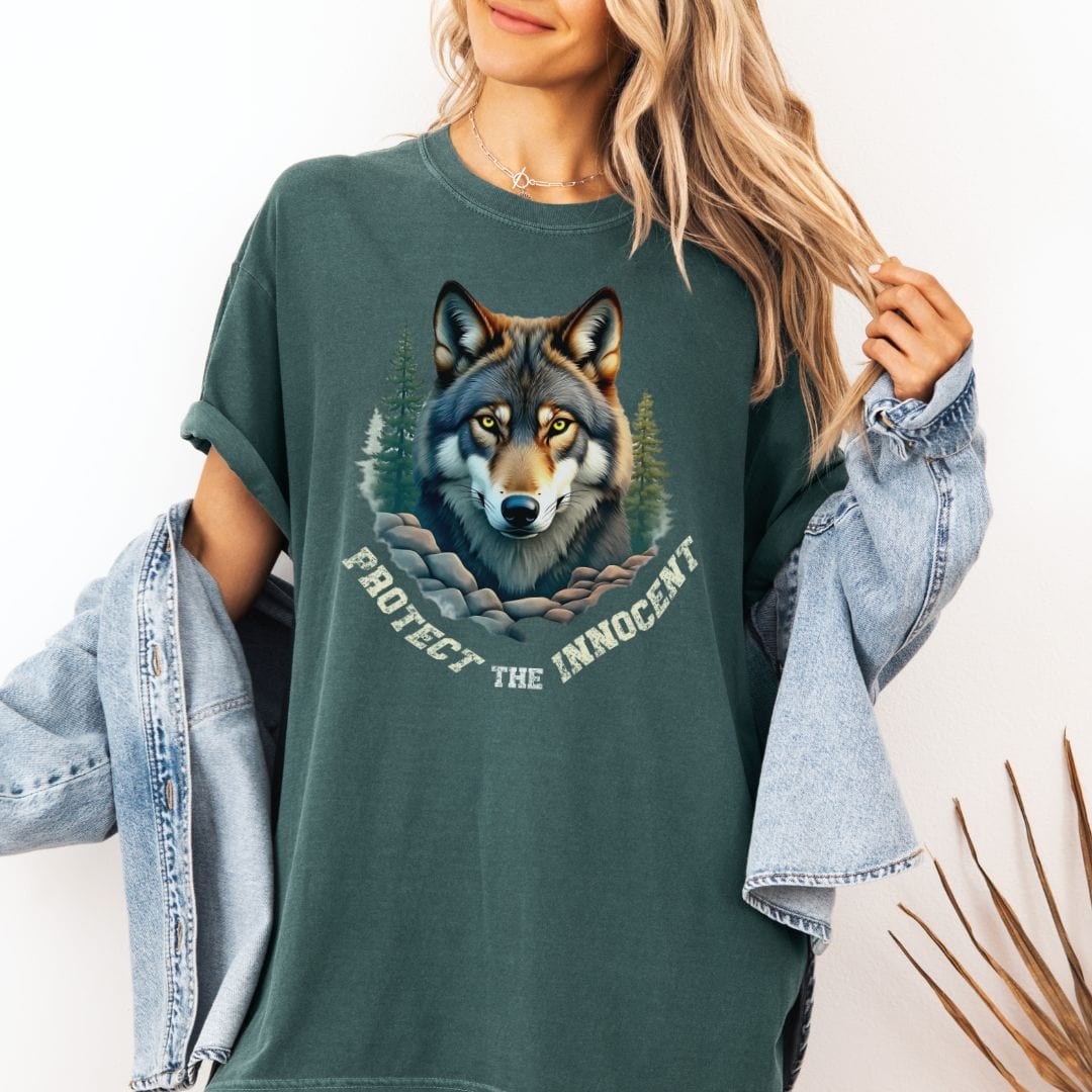 Protect the Innocent, Wolf Vintage Style Tee