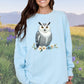 White Owl Elegance Vintage Style Crewneck Sweatshirt