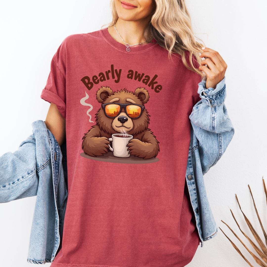 Bearly Awake Coffee Lover Vintage Style Tee