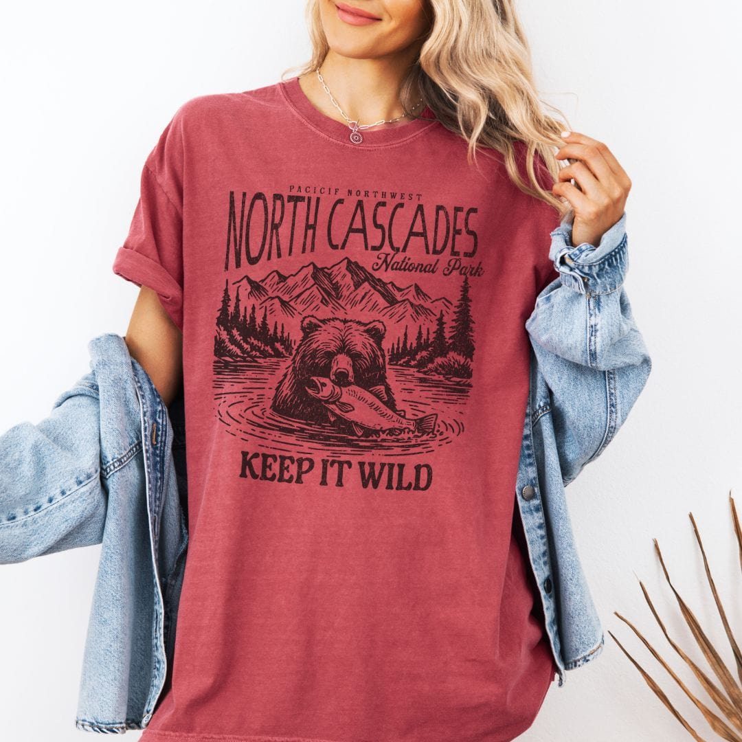 Pacific Northwest North Cascades Souvenir Vintage Style Tee