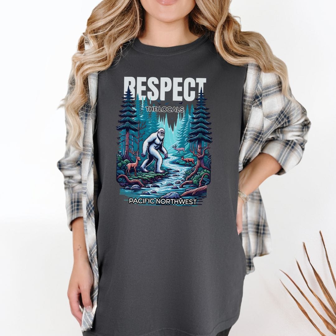 Pacific Northwest Respect the Locals Yeti Vintage Style Tee