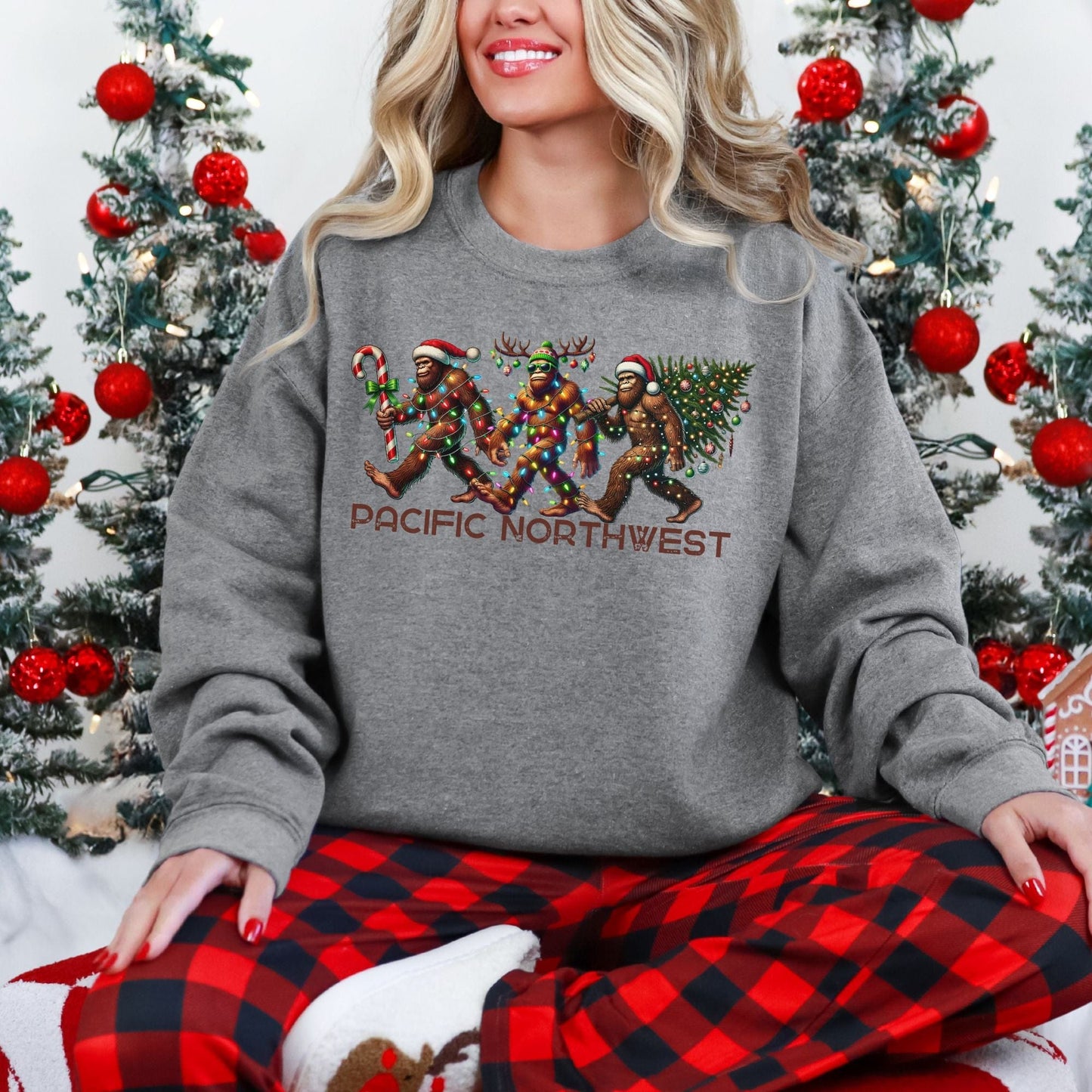 Pacific Northwest Bigfoot Christmas, Softstyle Sweatshirt