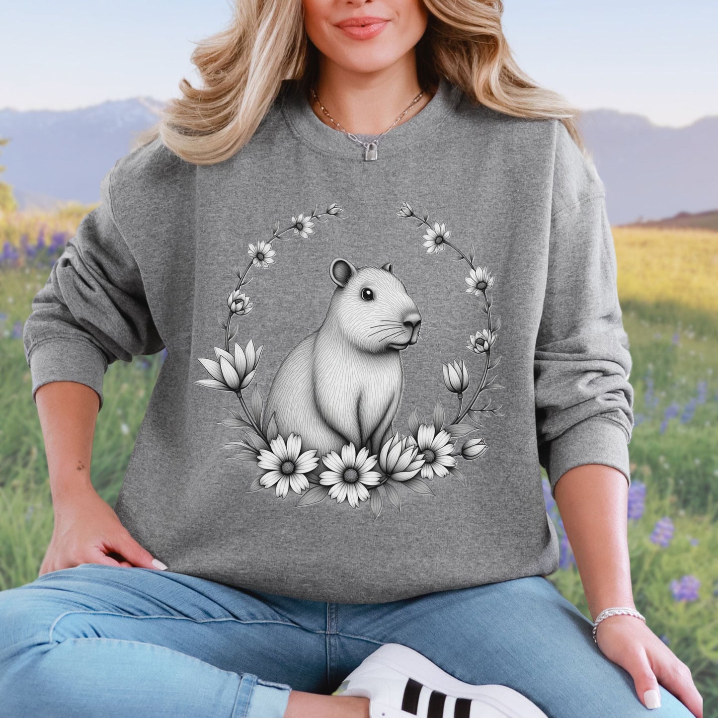 Capybara Serenity Softstyle Sweatshirt