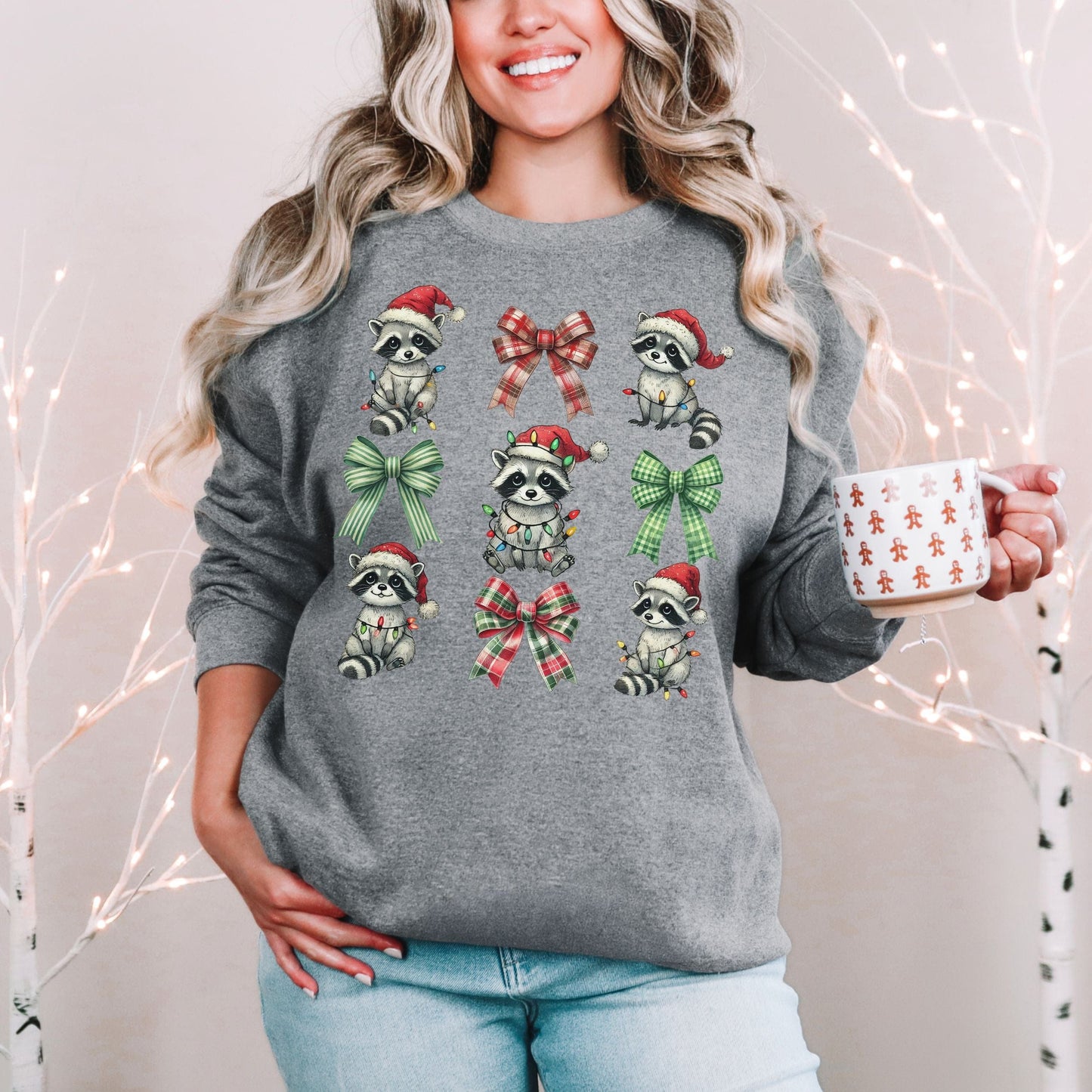 Coquette Racoon Holiday Softstyle Sweatshirt