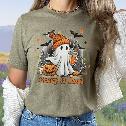 Creep it Real, Pacific Northwest Fall Ghost Pumpkin Coffee Softstyle Tee