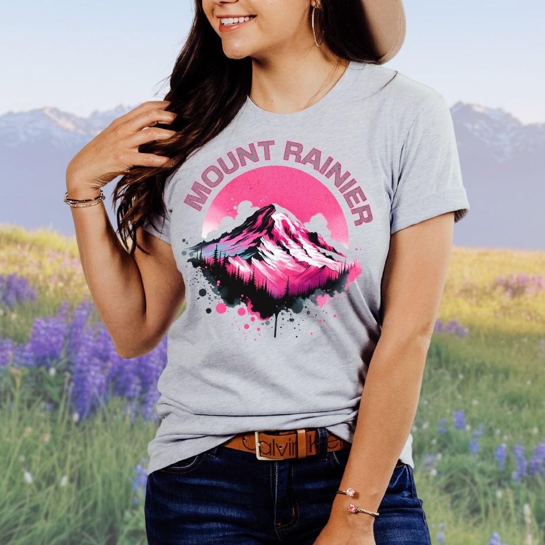 Mount Rainier Pink & Black, PNW SoftStyle Tee