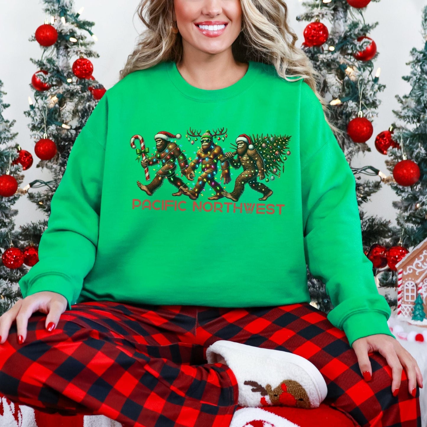 Pacific Northwest Bigfoot Christmas, Softstyle Sweatshirt