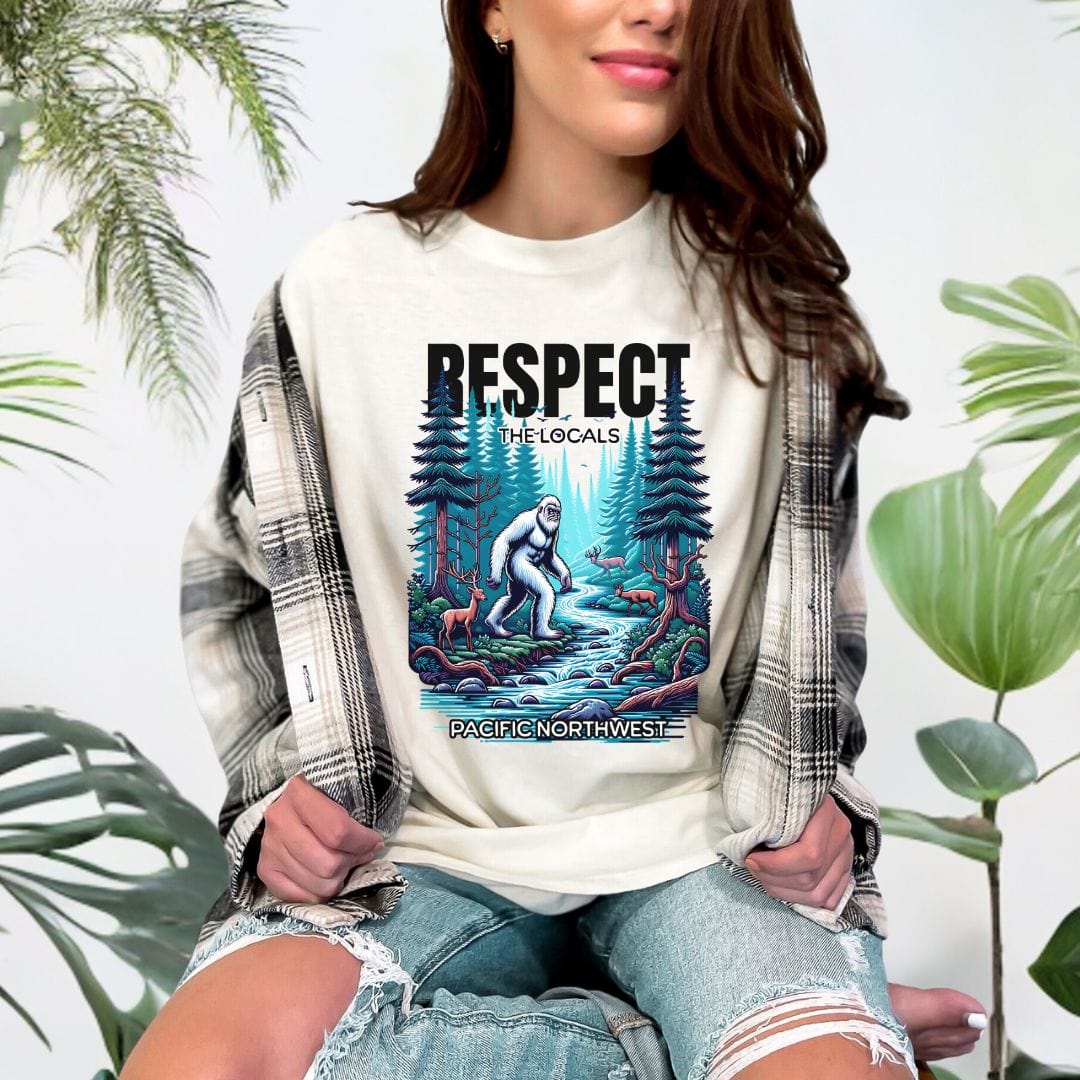 PNW Respect the Locals Sasquatch Vintage Style Tee