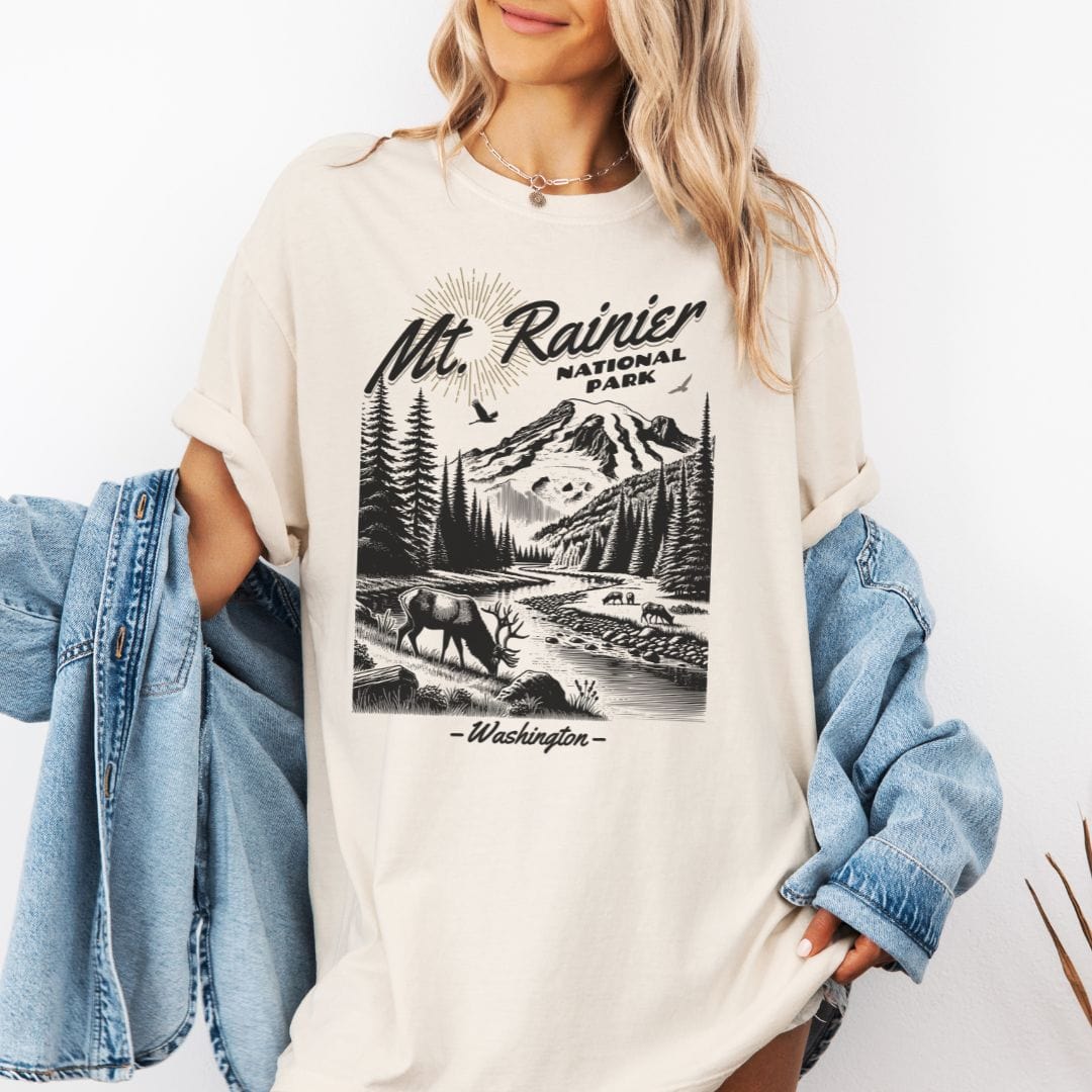 Pacific Northwest Mt Rainier Souvenir Vintage Style Tee