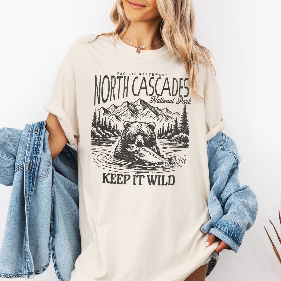 Pacific Northwest North Cascades Souvenir Vintage Style Tee