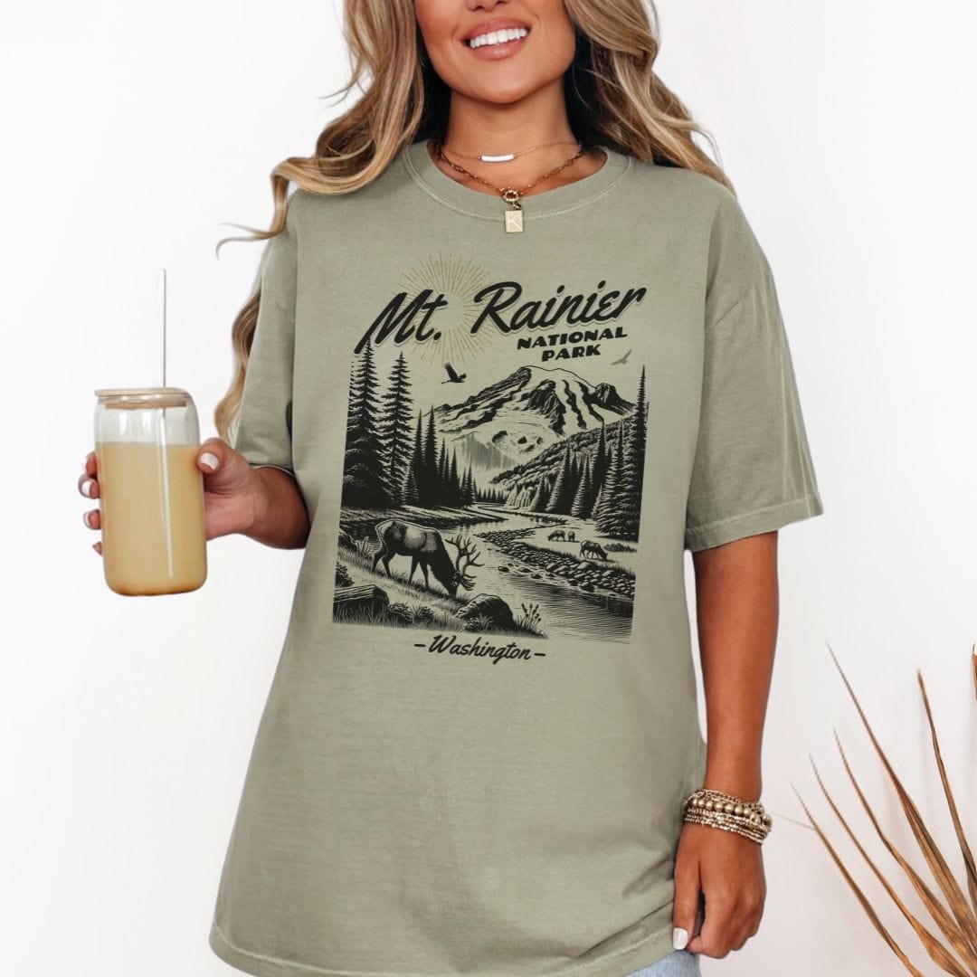 Pacific Northwest Mt Rainier Souvenir Vintage Style Tee