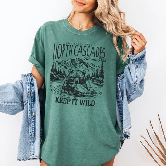 Pacific Northwest North Cascades Souvenir Vintage Style Tee