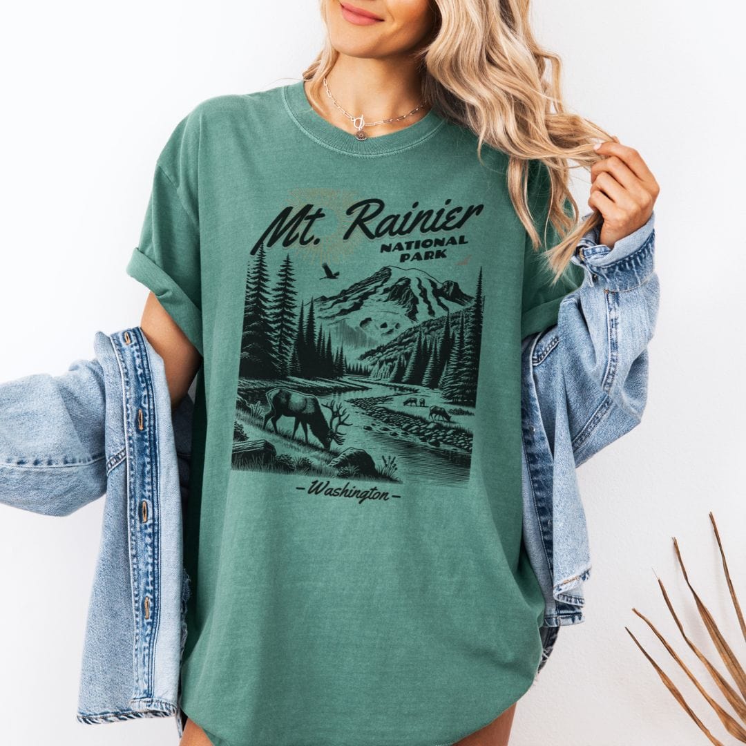 Pacific Northwest Mt Rainier Souvenir Vintage Style Tee