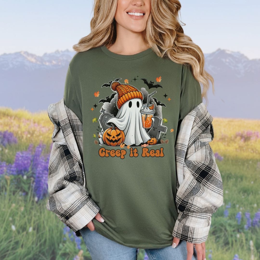 Creep it Real, Pacific Northwest Fall Ghost Pumpkin Coffee Softstyle Tee