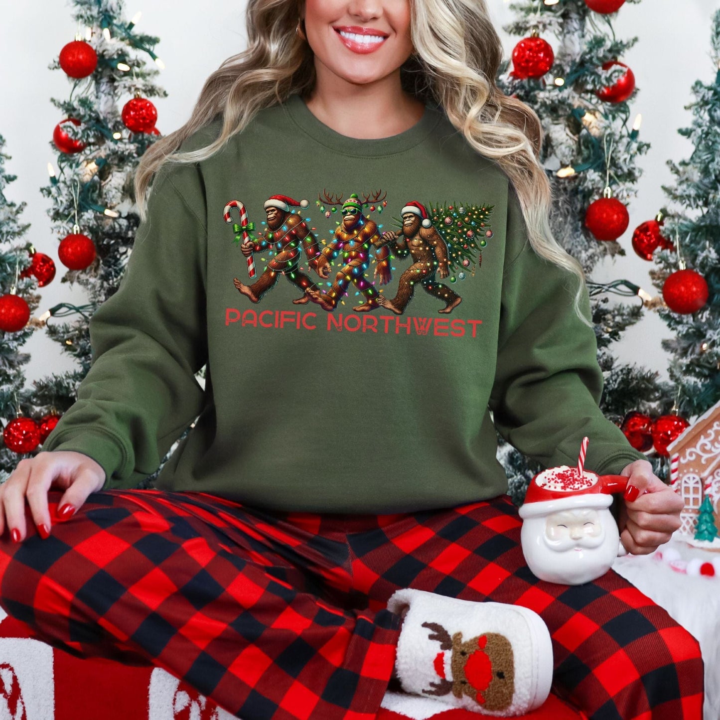 Pacific Northwest Bigfoot Christmas, Softstyle Sweatshirt