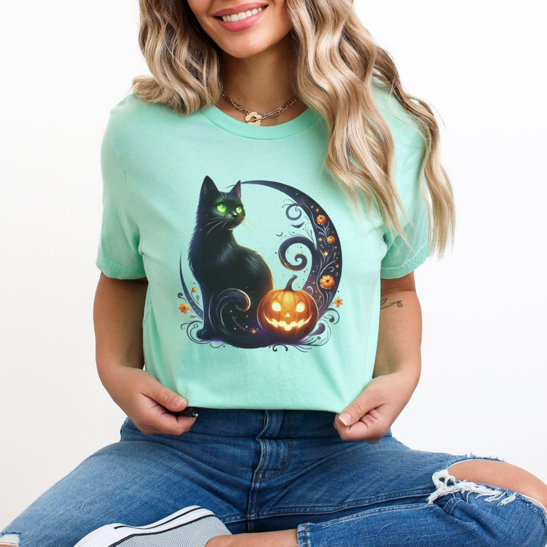 Green Eyed Pumpkin Cat Softstyle Tee