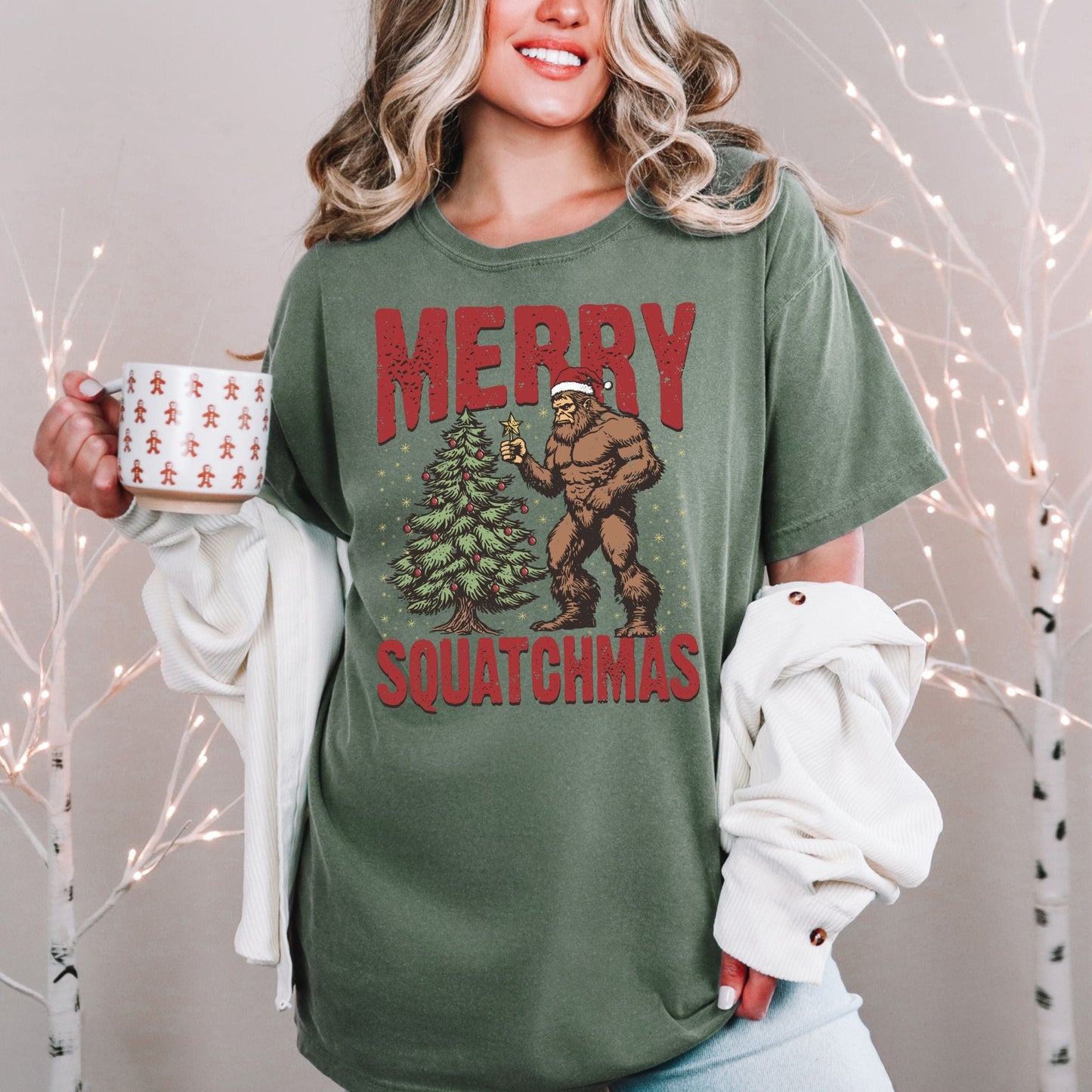 Merry Squatchmas PNW Vintage Style Tee