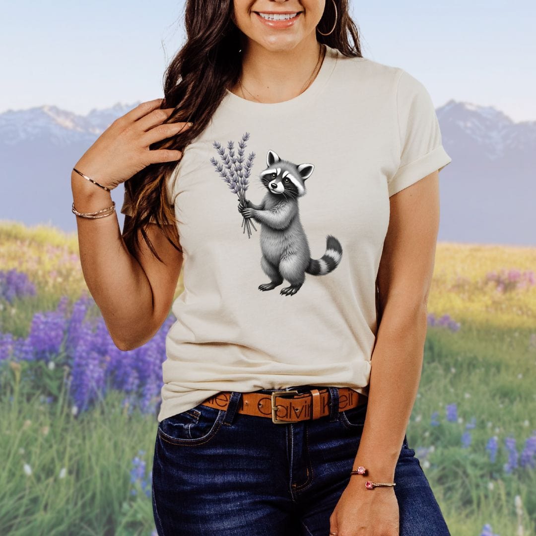 Raccoon and Lavender Softstyle Tee