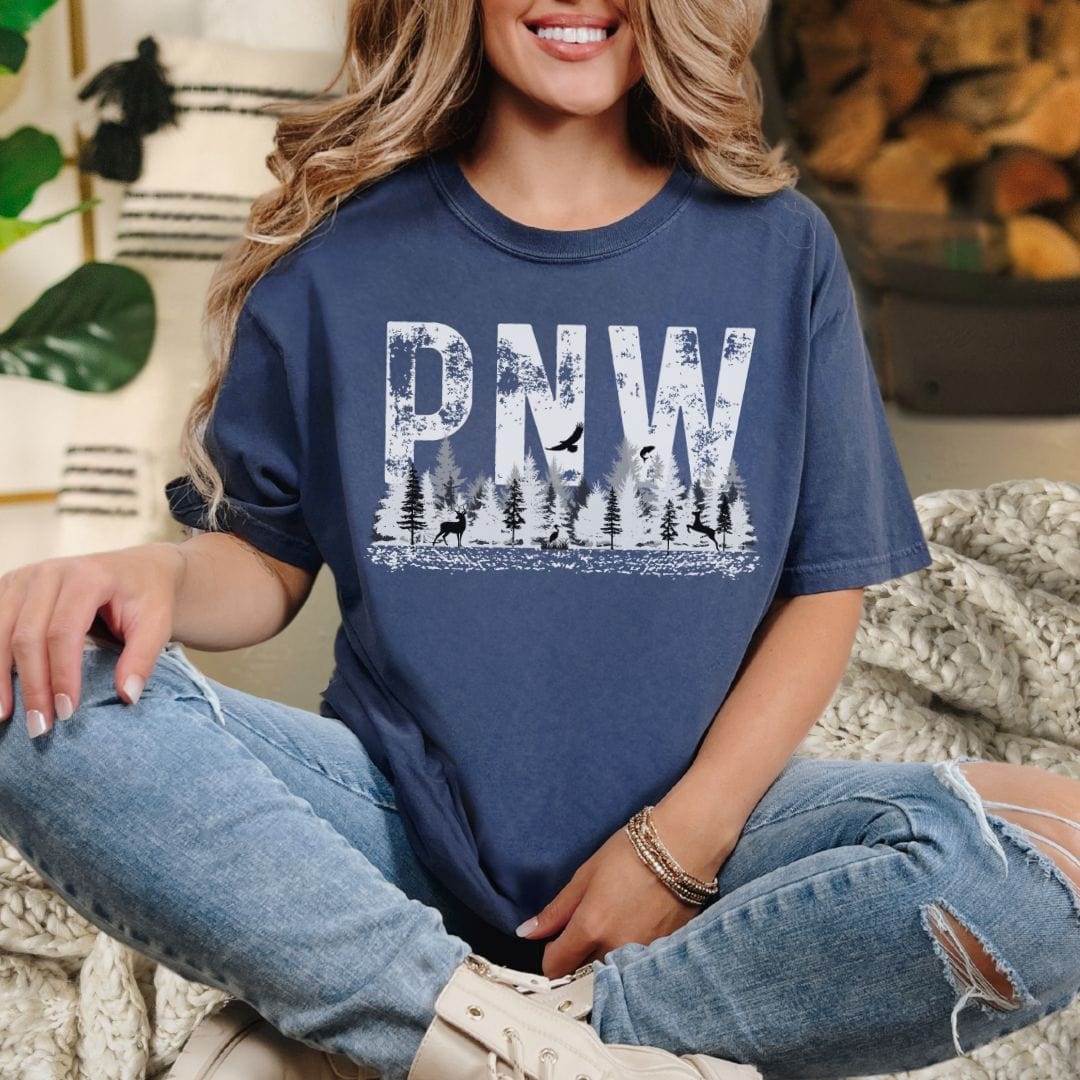 PNW Grunge Letters Vintage Style Tee