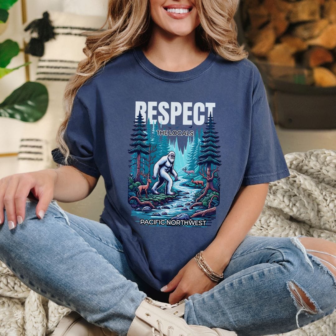 Pacific Northwest Respect the Locals Yeti Vintage Style Tee