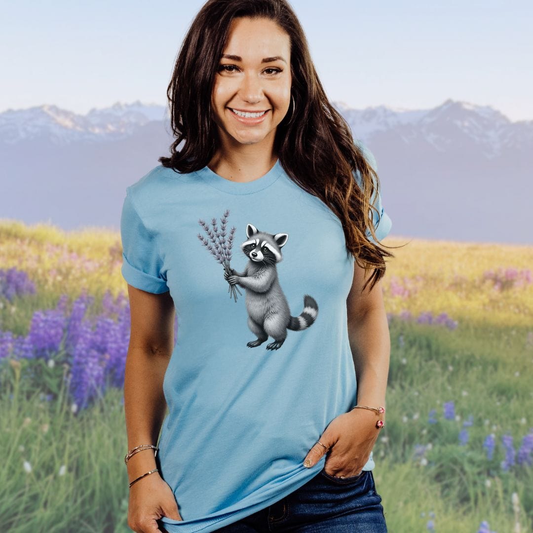 Raccoon and Lavender Softstyle Tee