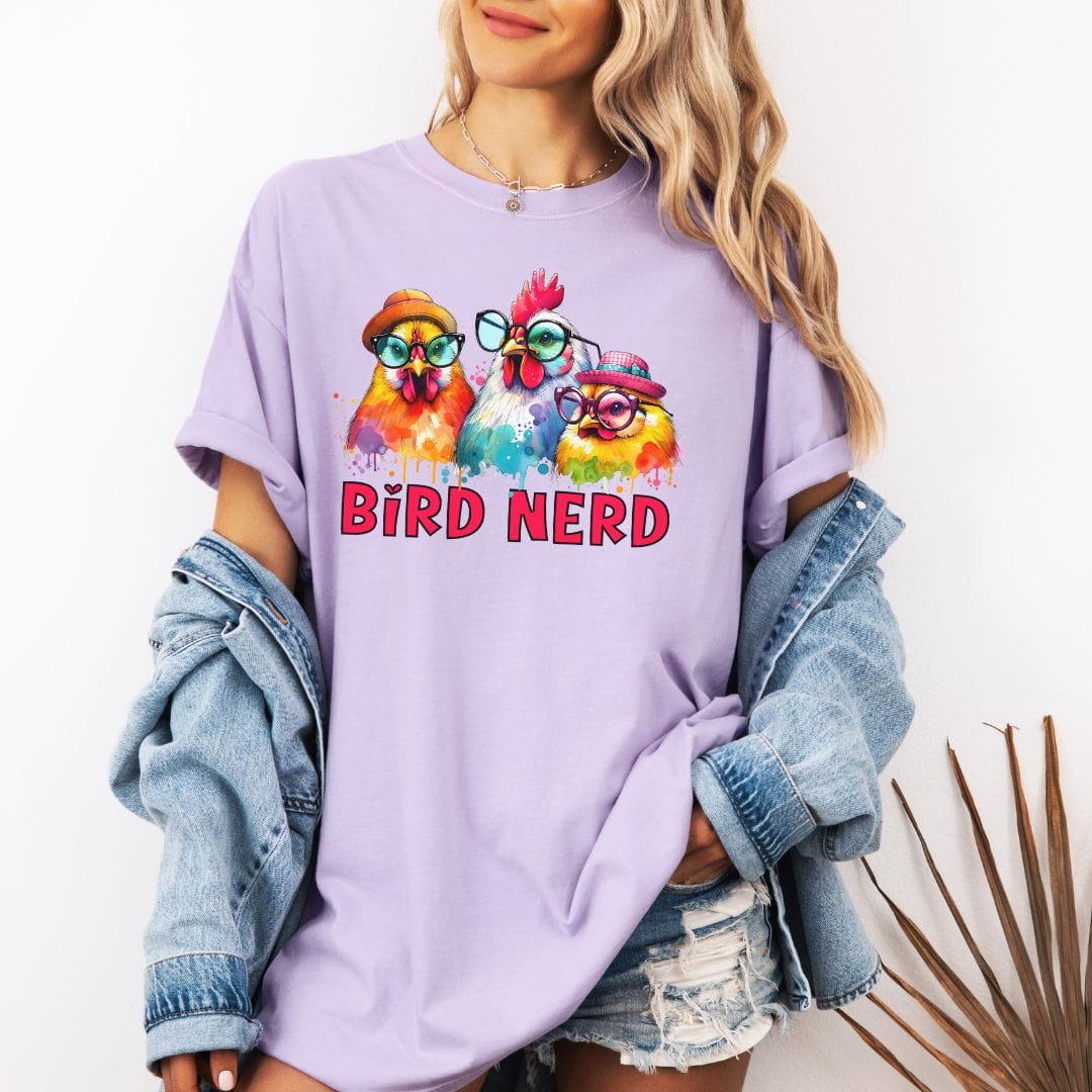 Bird Nerd Chicken Vintage Style Tee