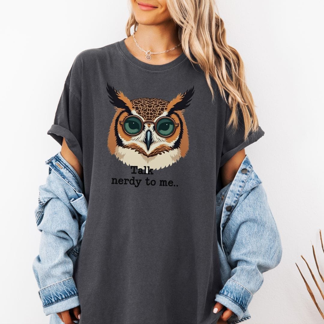 Nerdy Owl, Punny Vintage Style Tee