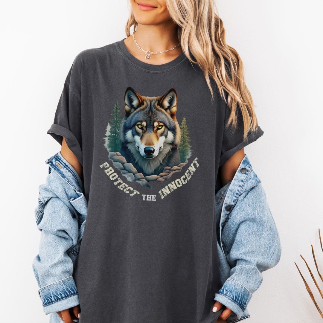 Protect the Innocent, Wolf Vintage Style Tee