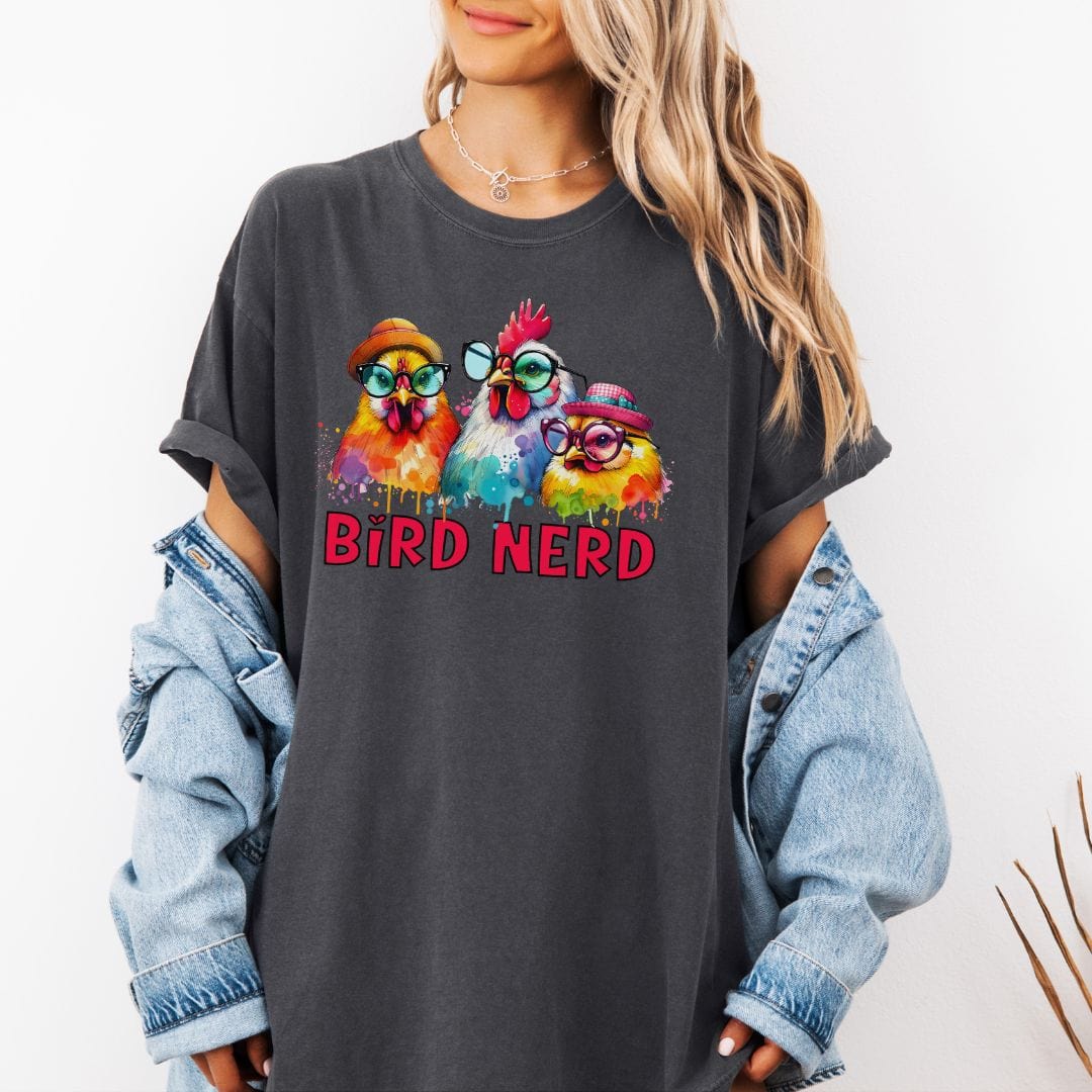 Bird Nerd Chicken Vintage Style Tee