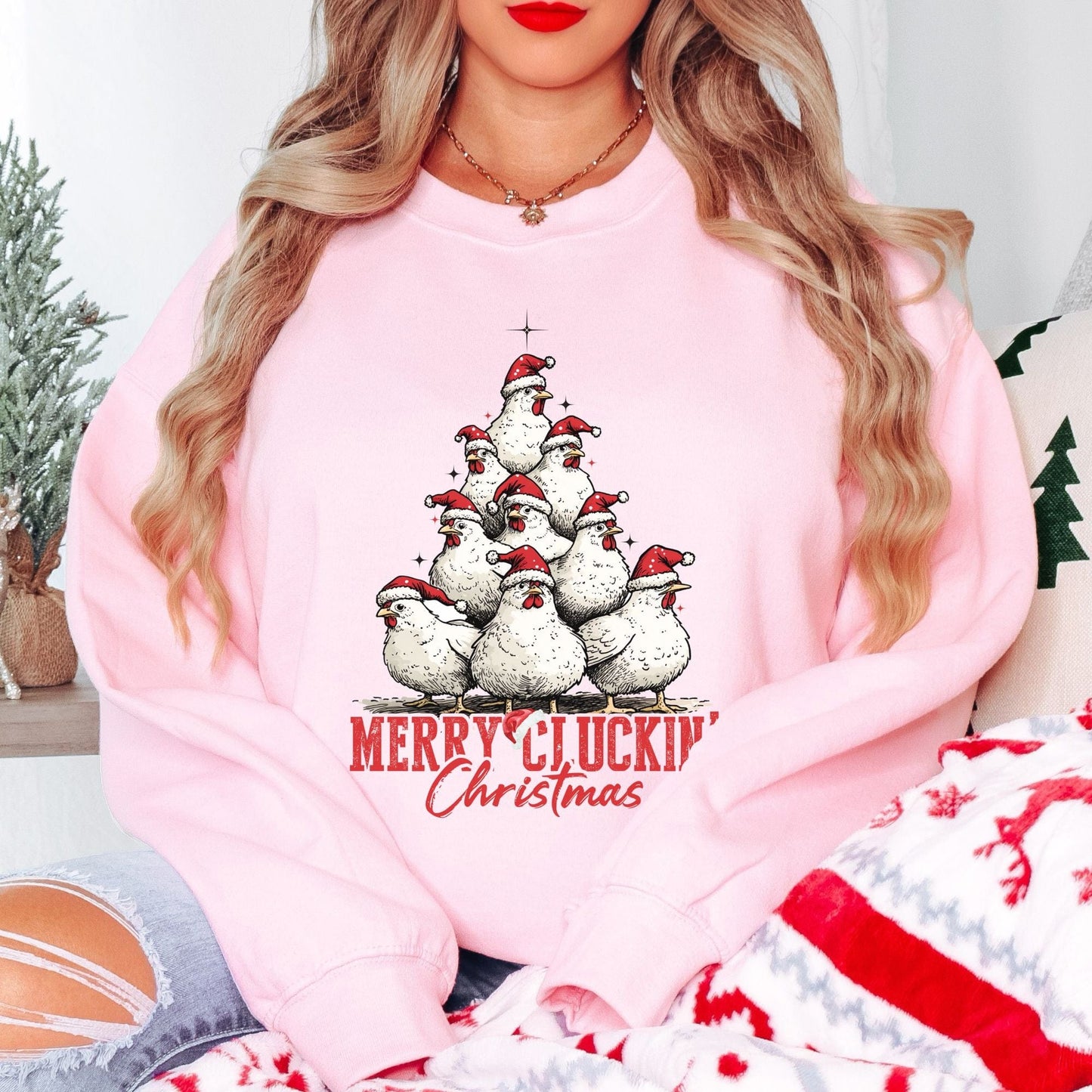 Merry Cluckin Christmas Softstyle Sweatshirt