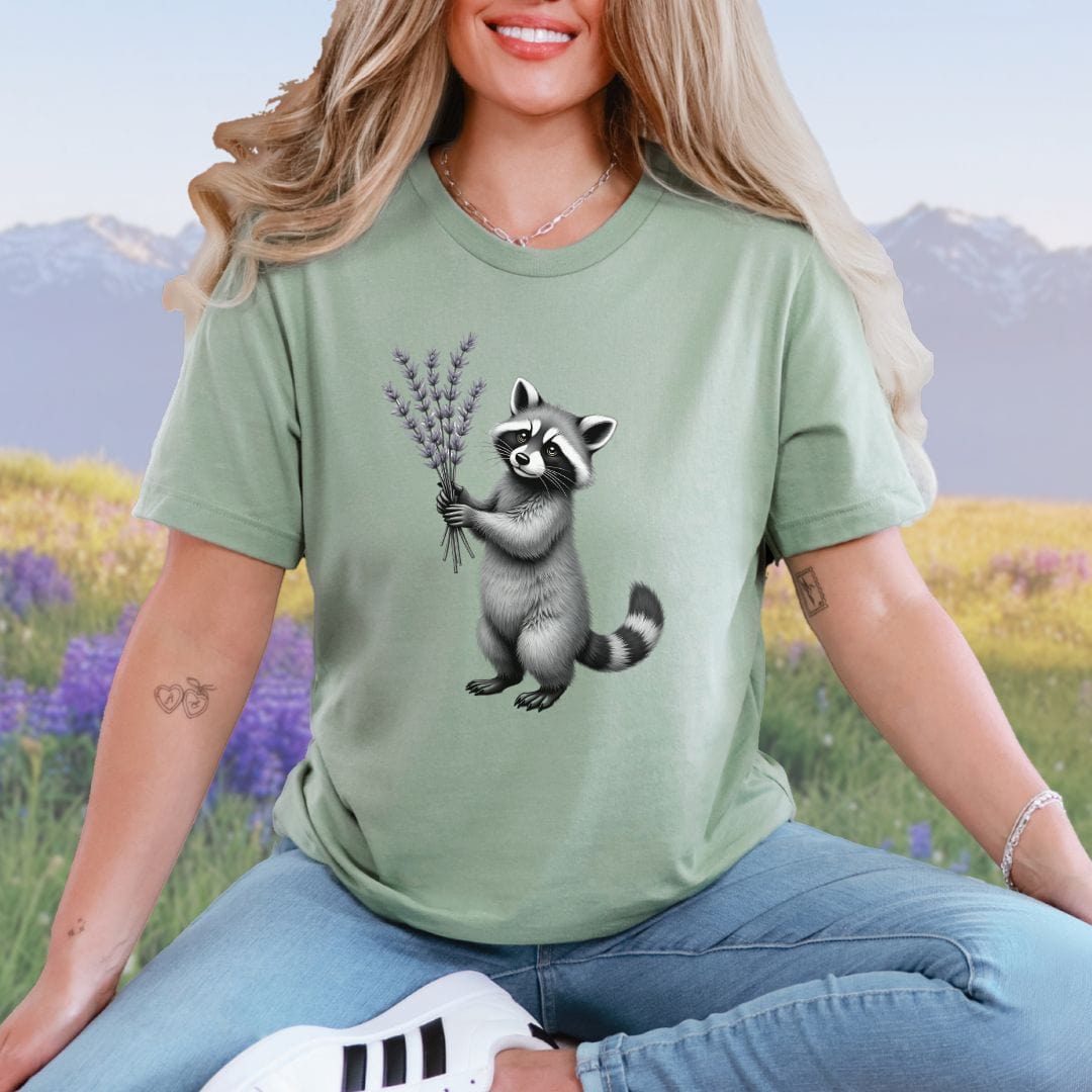 Raccoon and Lavender Softstyle Tee