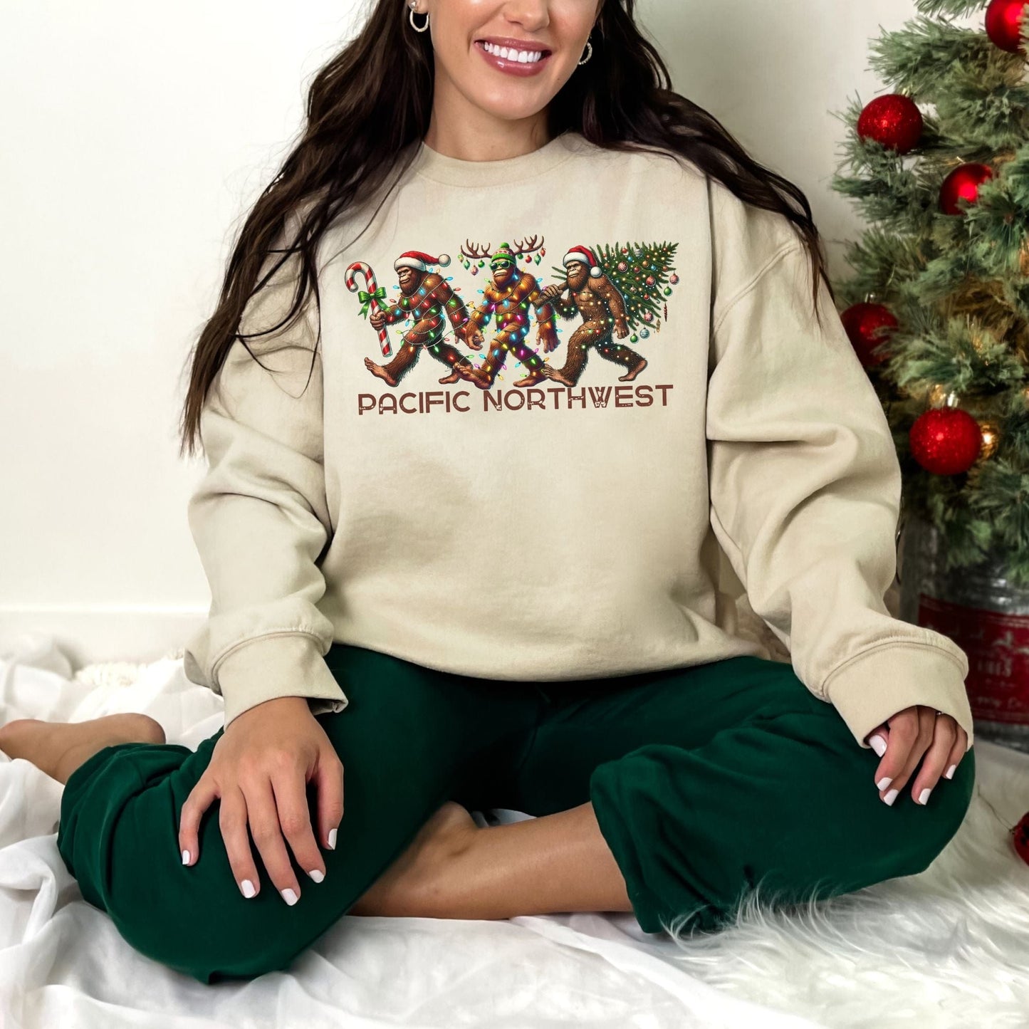 Pacific Northwest Bigfoot Christmas, Softstyle Sweatshirt