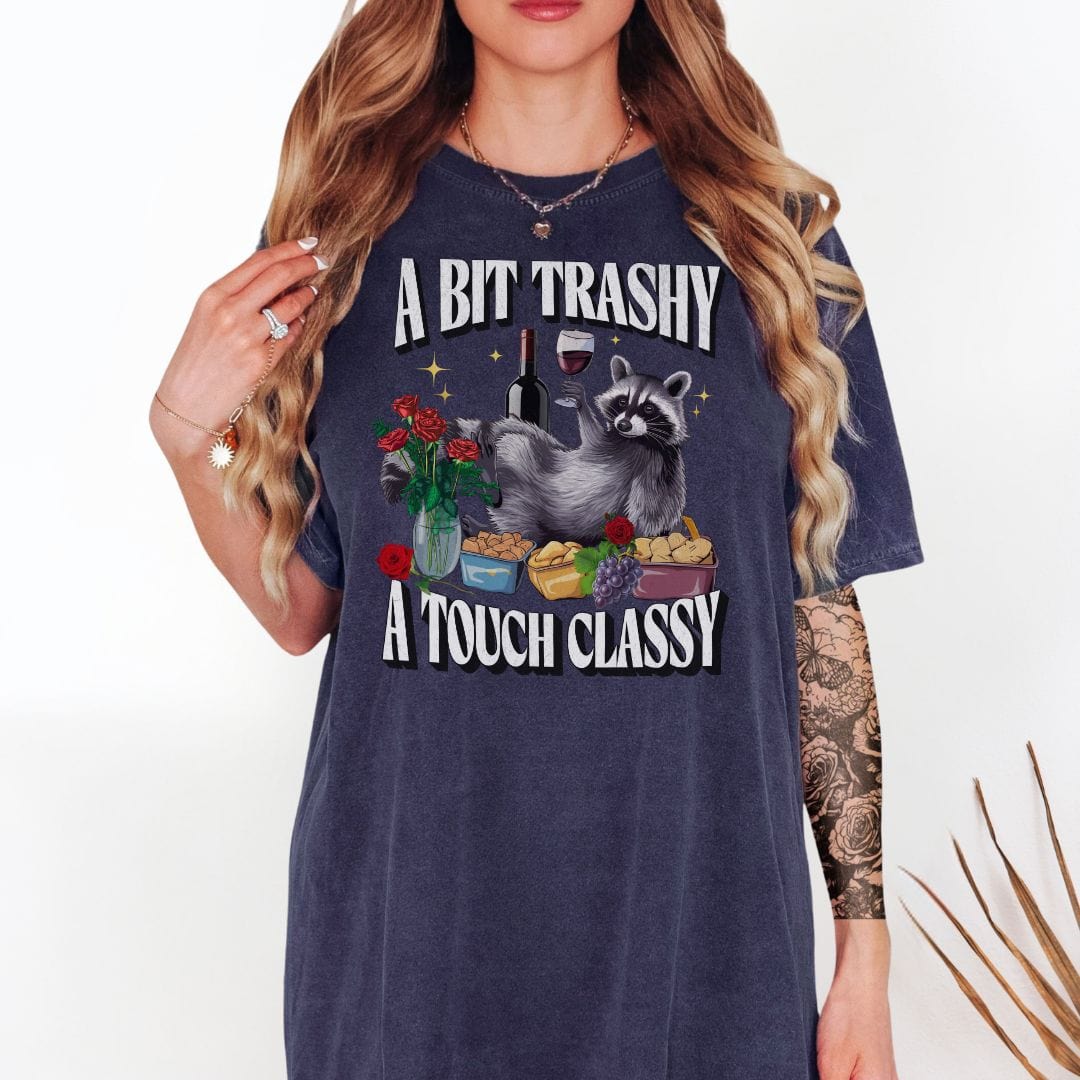 Trash and Class Racoon Vintage Style Tee