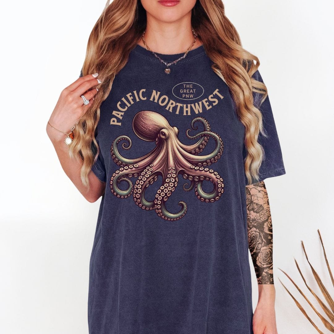 The Great PNW Octopus Vintage Style Tee