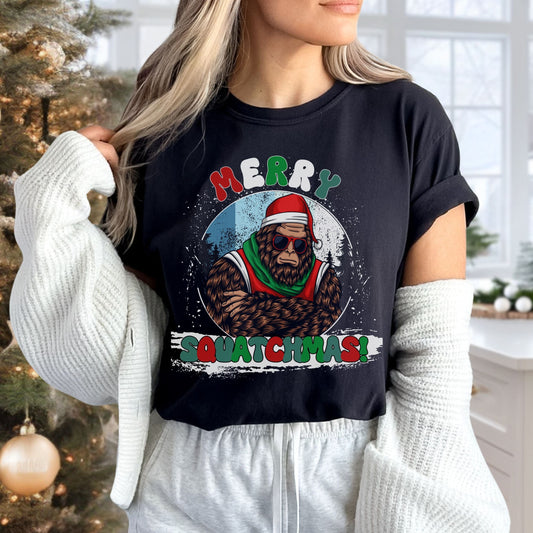 Merry Squatchmas Vintage Style Tee