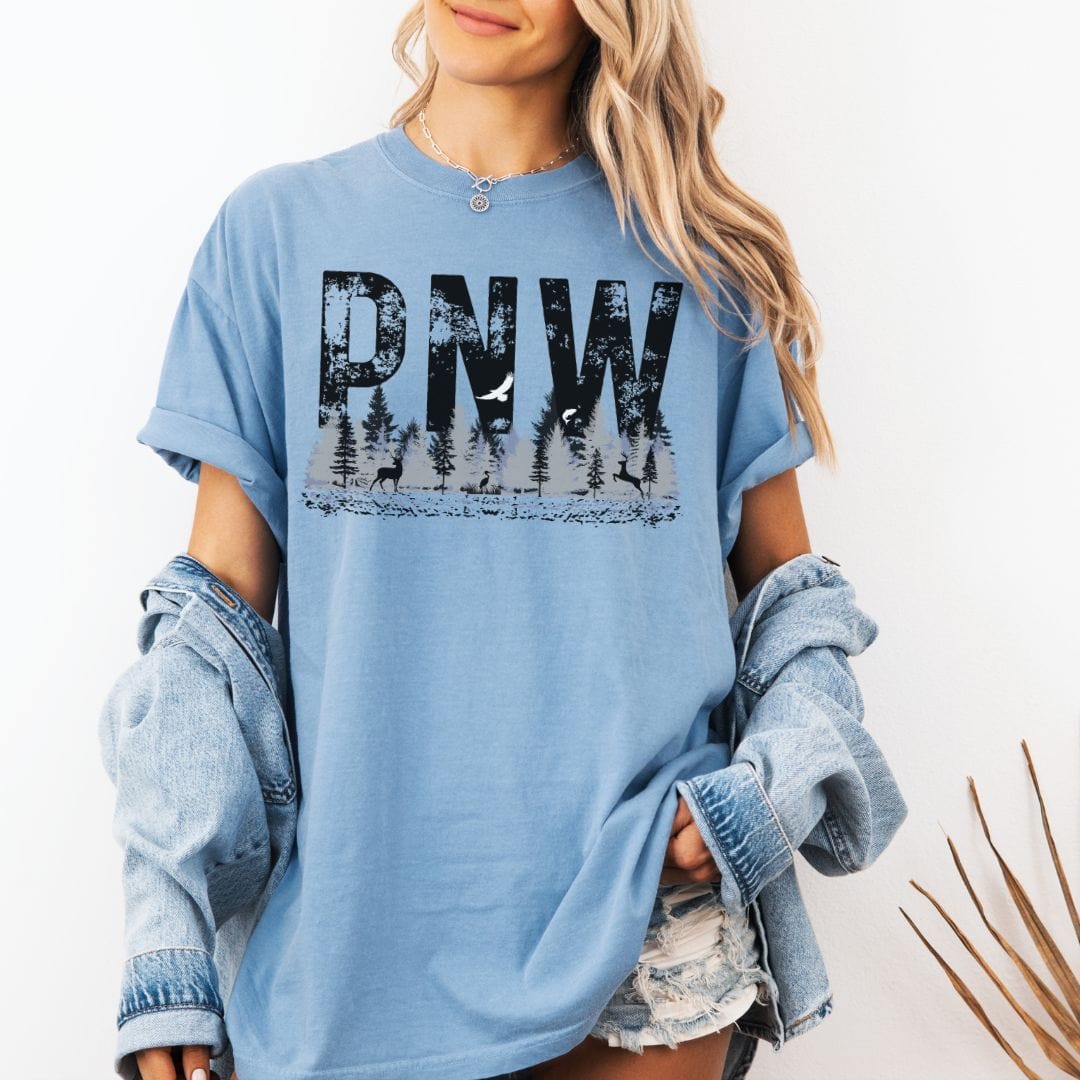 PNW Grunge Letters Vintage Style Tee