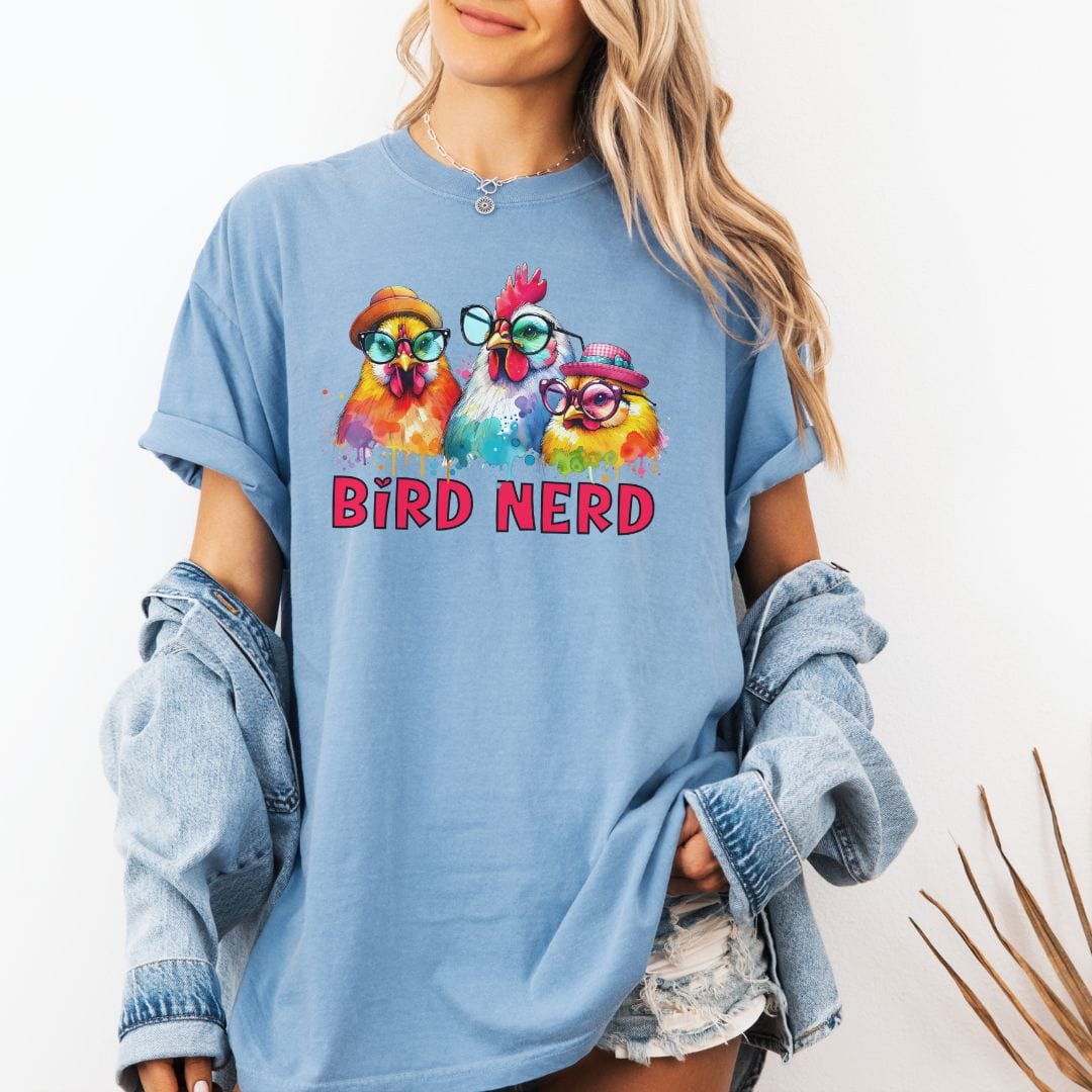 Bird Nerd Chicken Vintage Style Tee