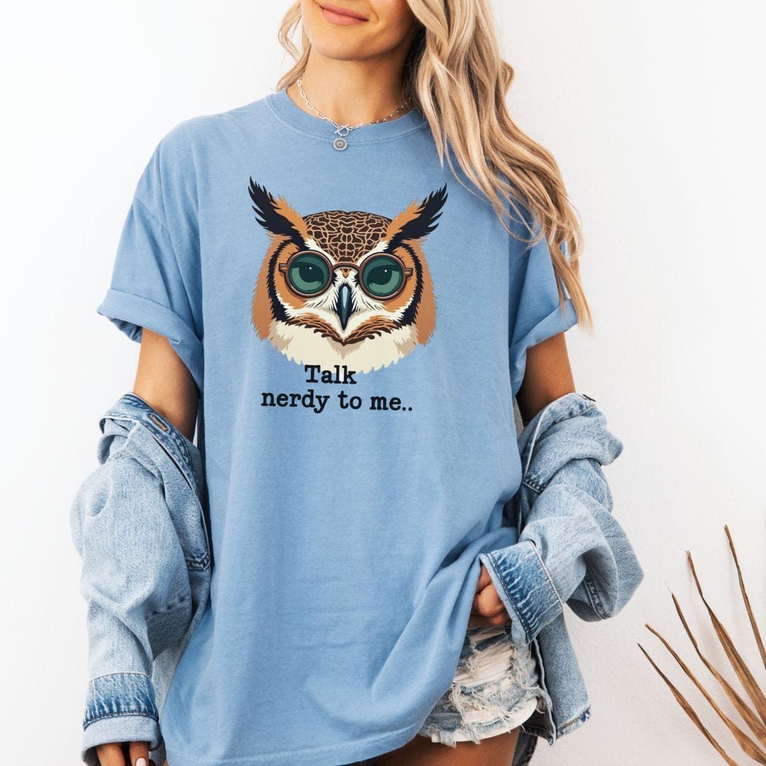 Nerdy Owl, Punny Vintage Style Tee