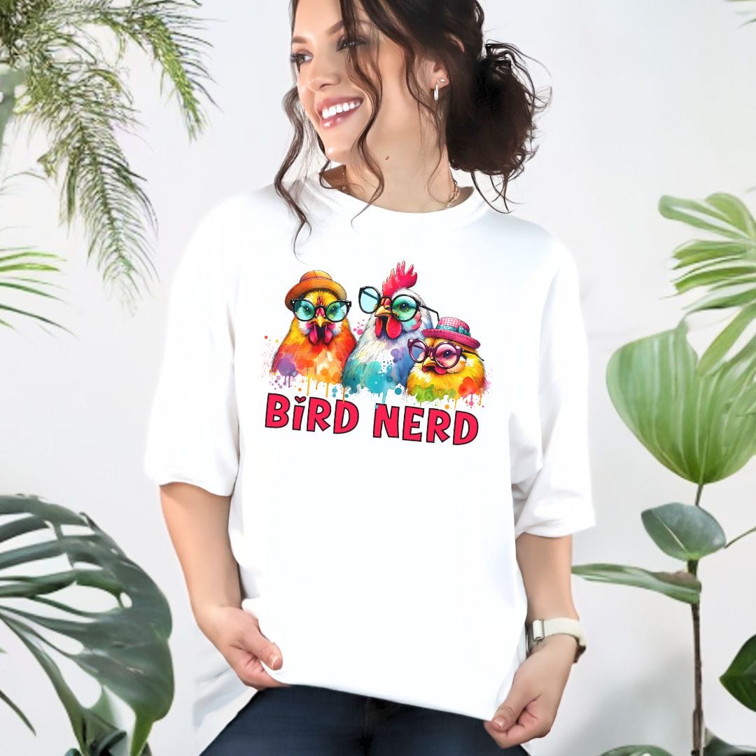 Bird Nerd Chicken Vintage Style Tee